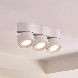 Arcchio LED stropní reflektor Rotari, čočky, 3 světla, bílý, stmívatelný, Bílá / opál, Obývací pokoj / jídelna, Hliník, Moderní