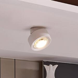 Arcchio LED stropní svítidlo Rotari, 1 světlo, bílé, pohyblivé, stmívatelný, Bílá / opál, Obývací pokoj / jídelna, Hliník, Moderní