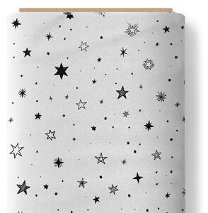Dětské bavlněné povlečení Mimoušek Design povlečení: černé hvězdy na bílé, Rozměr povlečení: 140x200 + 70x90