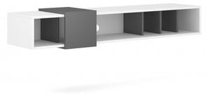 Závěsný Televizní stolek Loft 150cm, bílá/šedá