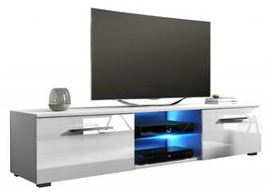TV stolek Astana bílý 140cm, LED podsvícení