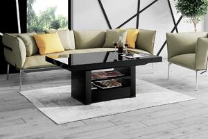 Luxusní Konferenční stolek Amalfi Lux 120-170cm, Rozkládací černý vysoký lesk