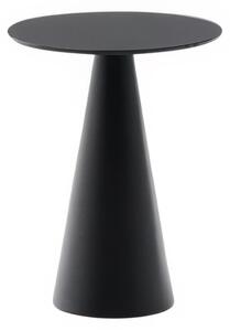 Matně černý skleněný kulatý odkládací stolek Kave Home Wilshire 30 cm