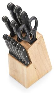 ZELLER Blok s 12 noži kaučukové dřevo 9x12x32,5cm