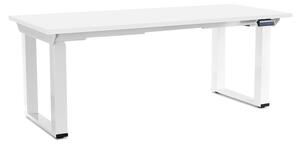 Výškově nastavitelný stůl OfficeTech Strong 180 x 80 cm, bílá podnož, bílá
