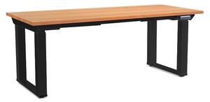 Výškově nastavitelný stůl OfficeTech Strong 180 x 80 cm, černá podnož, buk