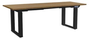Výškově nastavitelný stůl OfficeTech Strong 200 x 80 cm, černá podnož, dub kamenný