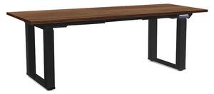 Výškově nastavitelný stůl OfficeTech Strong 200 x 80 cm, černá podnož, dub silverjack