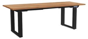 Výškově nastavitelný stůl OfficeTech Strong 200 x 80 cm, černá podnož, dub kraft