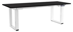 Výškově nastavitelný stůl OfficeTech Strong 200 x 80 cm, bílá podnož, černá