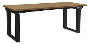 Výškově nastavitelný stůl OfficeTech Strong 180 x 80 cm, černá podnož, dub kamenný
