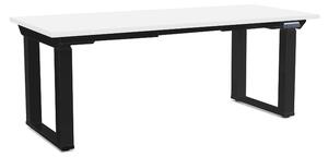 Výškově nastavitelný stůl OfficeTech Strong 180 x 80 cm, černá podnož, bílá