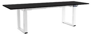 Výškově nastavitelný stůl OfficeTech Strong 240 x 80 cm, bílá podnož, černá