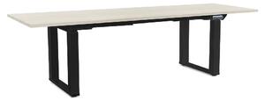 Výškově nastavitelný stůl OfficeTech Strong 240 x 80 cm, černá podnož, bílý jasan