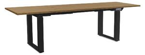 Výškově nastavitelný stůl OfficeTech Strong 240 x 80 cm, černá podnož, dub kamenný