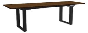 Výškově nastavitelný stůl OfficeTech Strong 240 x 80 cm, černá podnož, ořech