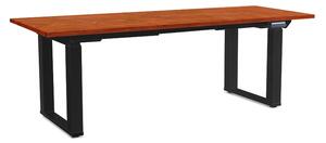 Výškově nastavitelný stůl OfficeTech Strong 200 x 80 cm, černá podnož, třešeň