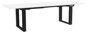 Výškově nastavitelný stůl OfficeTech Strong 240 x 80 cm, černá podnož, bílá