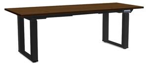 Výškově nastavitelný stůl OfficeTech Strong 200 x 80 cm, černá podnož, ořech