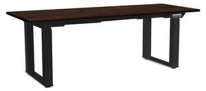 Výškově nastavitelný stůl OfficeTech Strong 200 x 80 cm, černá podnož, wenge