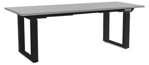 Výškově nastavitelný stůl OfficeTech Strong 200 x 80 cm, černá podnož, světle šedá
