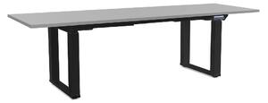 Výškově nastavitelný stůl OfficeTech Strong 240 x 80 cm, černá podnož, světle šedá