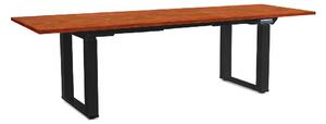 Výškově nastavitelný stůl OfficeTech Strong 240 x 80 cm, černá podnož, třešeň