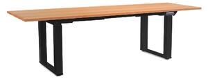 Výškově nastavitelný stůl OfficeTech Strong 240 x 80 cm, černá podnož, buk