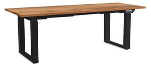 Výškově nastavitelný stůl OfficeTech Strong 200 x 80 cm, černá podnož, dub zlatý