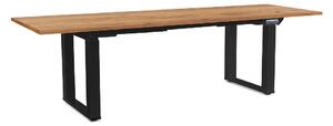 Výškově nastavitelný stůl OfficeTech Strong 240 x 80 cm, černá podnož, dub kraft