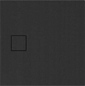 Cersanit Tako Slim, čtvercová akrylátová sprchová vanička 80x80x4 cm + černý sifon, černá, S932-165
