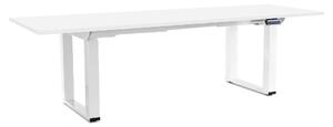 Výškově nastavitelný stůl OfficeTech Strong 240 x 80 cm, bílá podnož, bílá