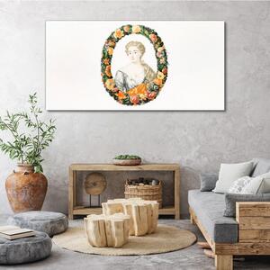 Obraz na plátně Obraz na plátně Portrét ženy s květinami