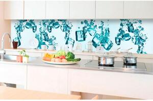 DIMEX | Fototapeta do kuchyně Ledové kostky KI-350-002 | 350 x 60 cm | modrá