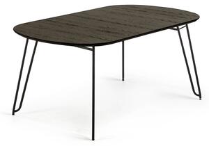 Tmavě hnědý rozkládací jídelní stůl s deskou v dekoru jasanového dřeva 100x170 cm Milian – Kave Home