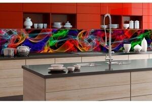 DIMEX | Fototapeta do kuchyně Barevné linky KI-350-018 | 350 x 60 cm | vícebarevná