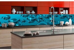 DIMEX | Fototapeta do kuchyně Kapky vody KI-350-019 | 350 x 60 cm | modrá