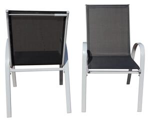 Zahradní židle Romero 3 + 1 ZDARMA, černá / šedá