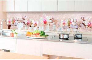 DIMEX | Fototapeta do kuchyně Zahrada Zen KI-350-057 | 350 x 60 cm | béžová, růžová