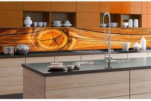 DIMEX | Fototapeta do kuchyně Suk ve dřevě KI-350-061 | 350 x 60 cm | béžová, hnědá