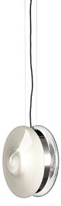 Bomma Luxusní závěsné svítidlo Orbital ⌀ 36 cm Povrch Montury: broušená stříbrná, Barva skla: Čirá + polární bílá