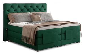 Kontinentální postel CARLINO boxspring s elektrickým polohováním 200x180, zelená (Kronos 19)