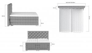 Kontinentální postel CARLINO boxspring s elektrickým polohováním 200x180, hořčicová (Monolith 48)