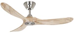 Stropní ventilátor ECO GENUINO, chrom/světlé dřevo, 122 cm – CasaFan CasaFan, Eco Genuino, Dřevo, Obývací pokoj, Dřevo, Moderní