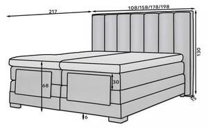 Kontinentální postel VENETA boxspring s elektrickým polohováním 200X180, šedá (Sola 04)