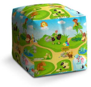 Sablio Taburet Cube Dětský motiv 3 - 40x40x40 cm
