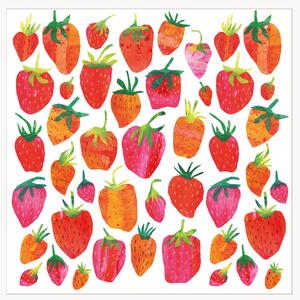 Sada papírových ubrousků Strawberry Collage, 40 dílů