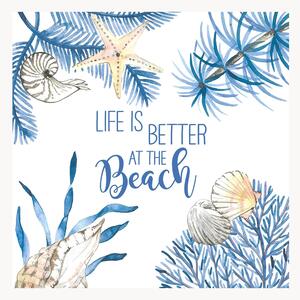 Sada papírových ubrousků Ocean Life Is Better, 40 dílů