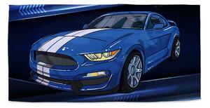 Sablio Ručník Mustang Modré pozadí s pruhy - 30x50 cm