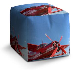 Sablio Taburet Cube Červené letadlo - 40x40x40 cm